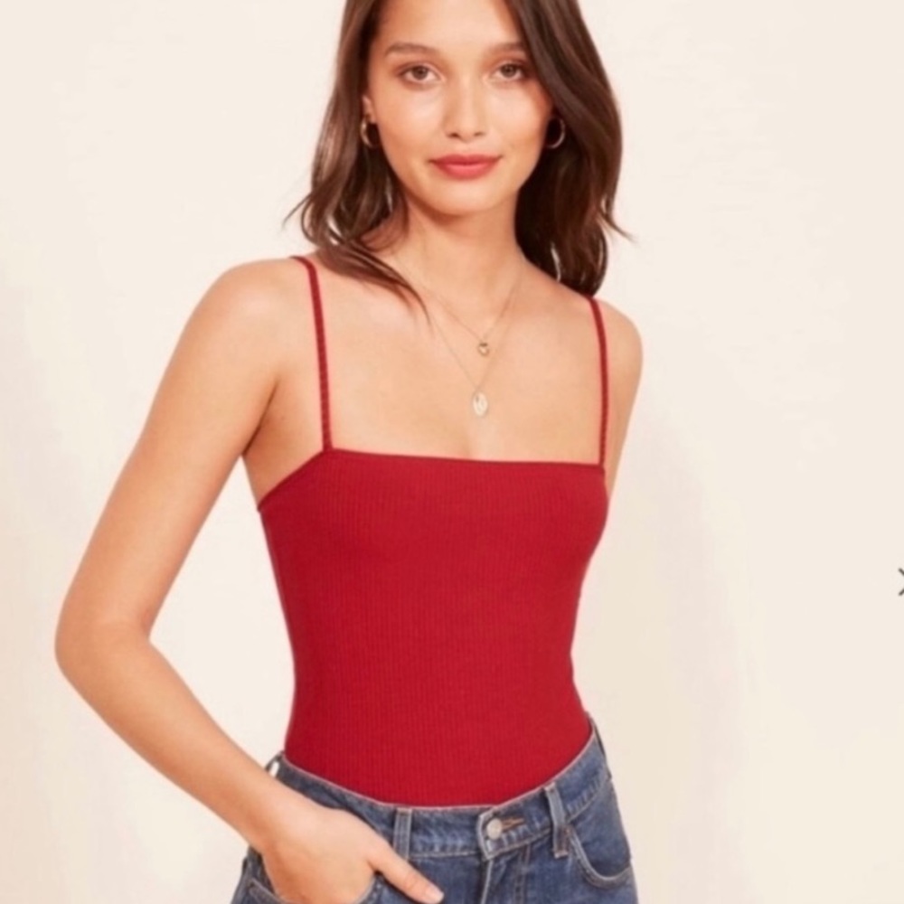 Reformation Red Bodysuit